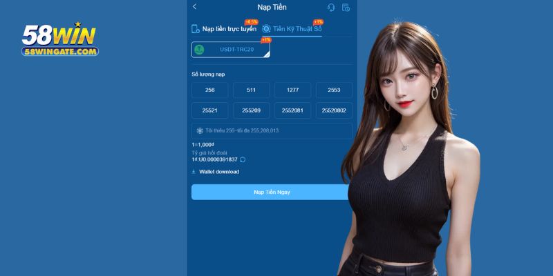 Các bước nạp tiền 58win đơn giản và dễ nhớ